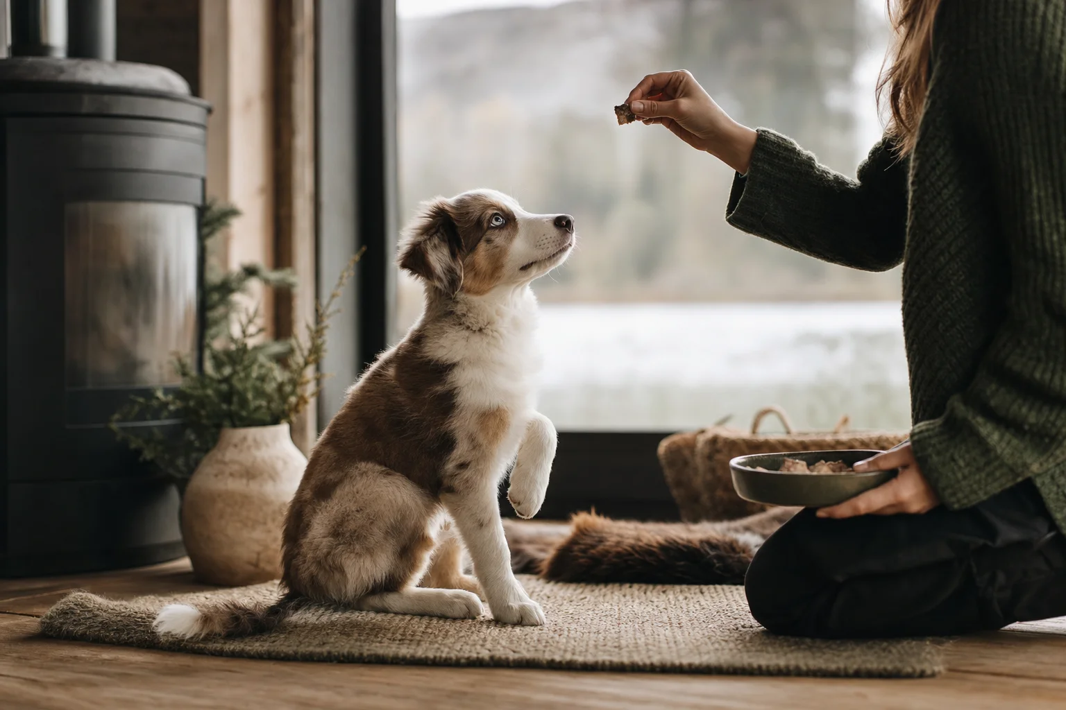 Welpentraining mit Leckerlis: So klappt es mit Barf-Treats